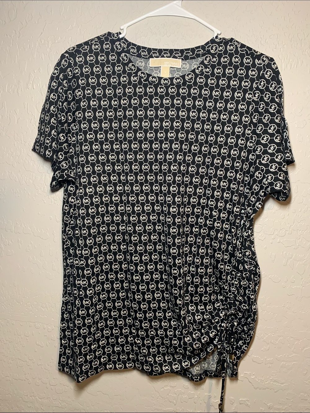 Michael Kors Black Short Sleeve Logo-Print Tee